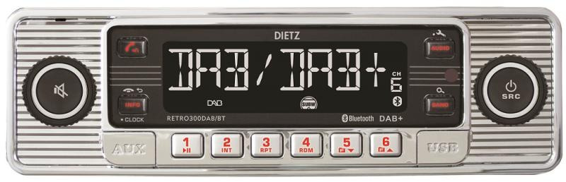 Dietz CD/CD-R/CD-RW/AUX/MP3/WMA/USB/DAB/BT retro fejegység RETRO 300DAB/BT