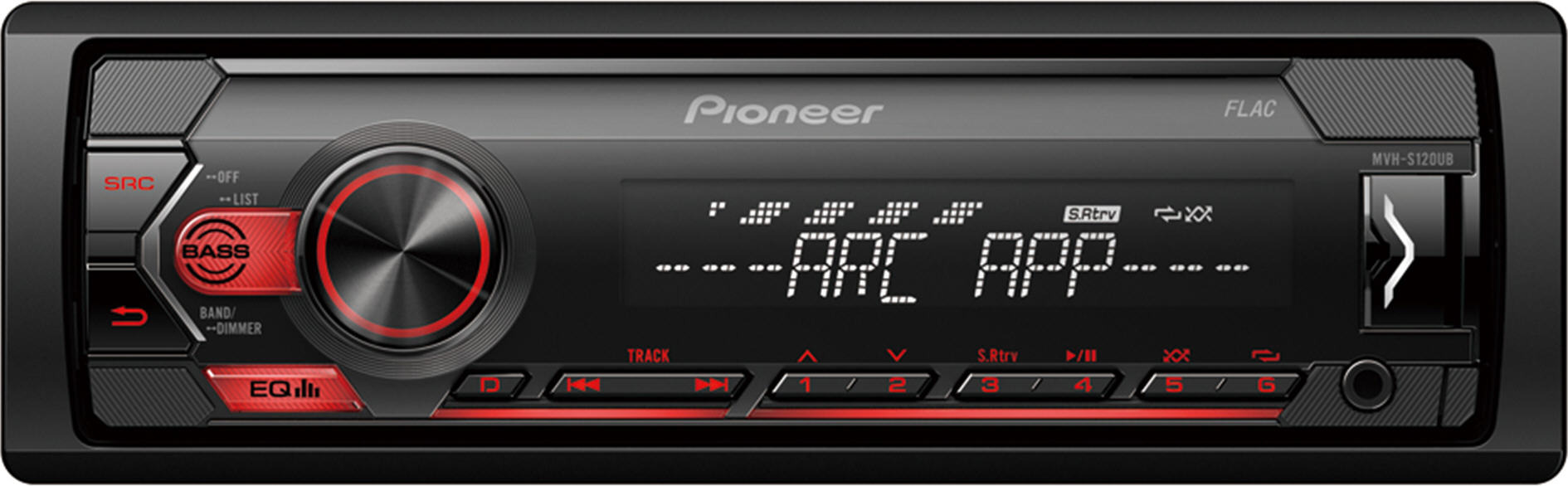 Pioneer Mp3/WMA/WAV/FLAC/USB lejátszó piros MVH-S120UB