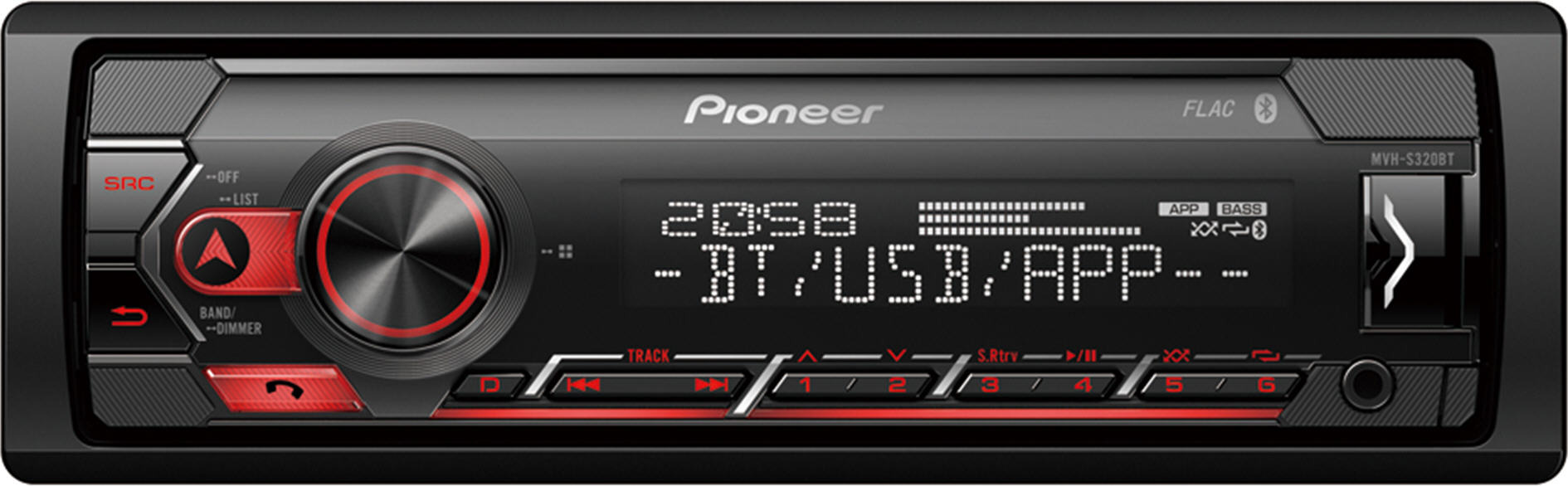 Pioneer Mp3/WMA/WAV/FLAC/USB/iPod/BT lejátszó MVH-S320BT