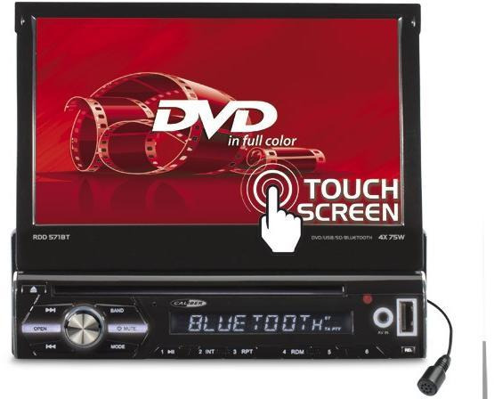 Caliber 7" DVD/CD/MPG/DivX/MP3/WMA/AAC/WAV/USB multimédia RDD 571BT