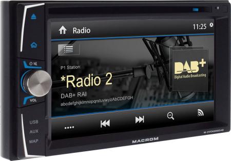 Macrom 6,2" DVD/CD/RW/MP3/WMA/FLAC/MPG/AVI/JPG/DAB multimédia M-DVD6000DAB