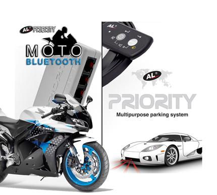 AL Priority parkolósegéd lézerdetektor motorhoz bluetooth-os ALPMOTOBT