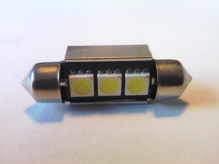 Can Bus Led, IC stabilizált C5W foglalat (Szofita) 3 HighPower LED-es CANBUSLEDC5W3HPWR